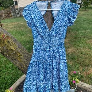 Blue flowered dress